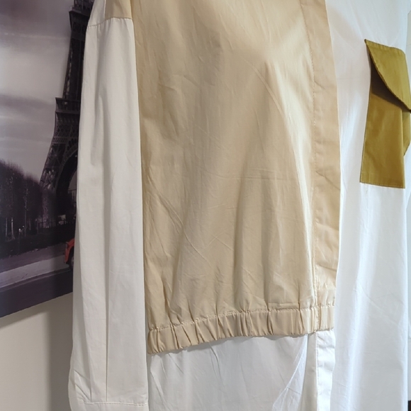 Two-Tone Button-Up Blouse - Picture 2 of 7